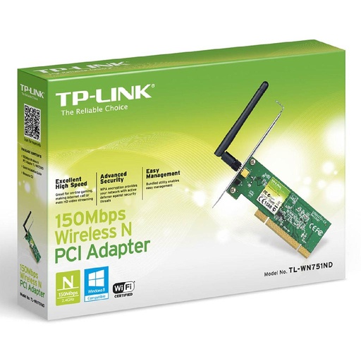 [VTplWn751nd] TpLink PCI adapter 150Mbps 1ant