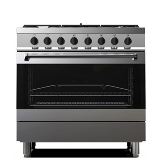 [mTcngTCUS96GGT5X] TecnoGas Oven with Gas Grill 5 Burners Full Safety Steel with Fan