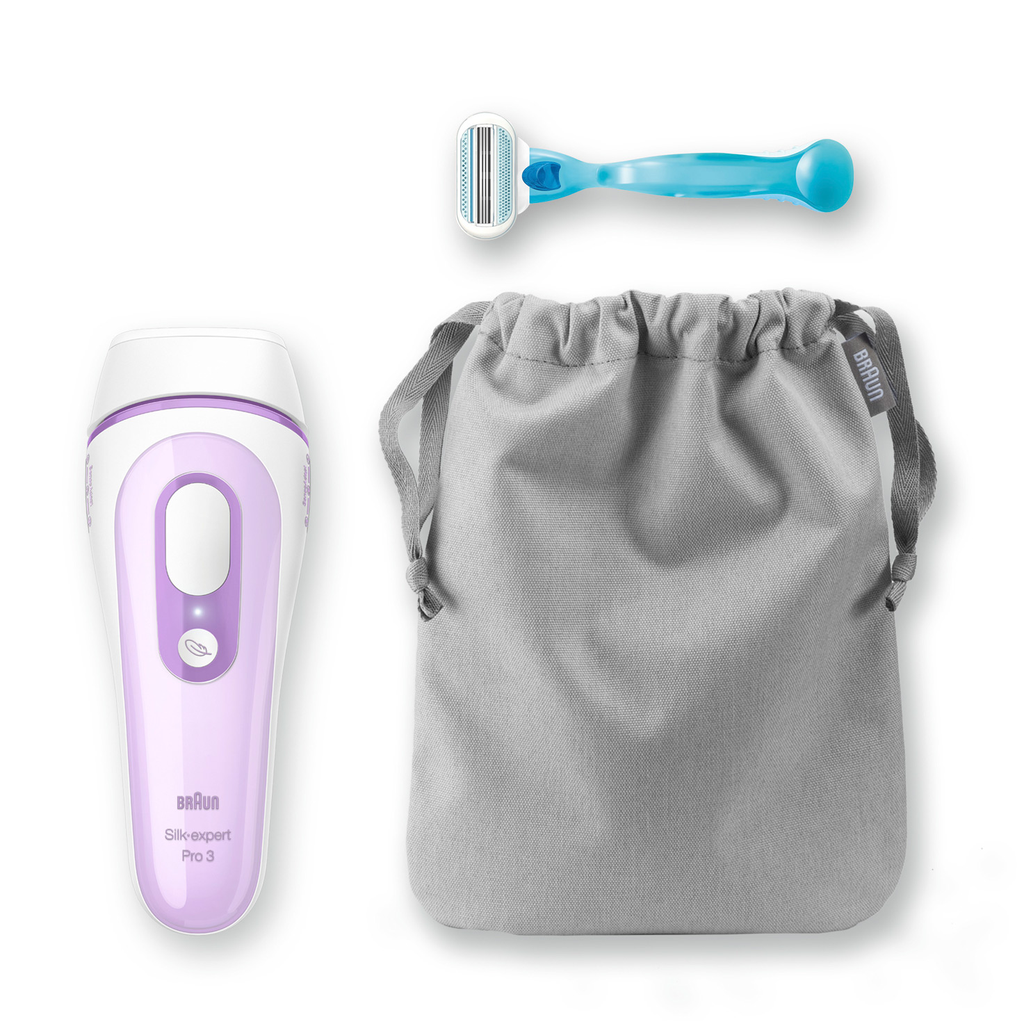 Braun Hair Removal Silk-expert Pro 3with 2 extras: Venus razor and premium bag.