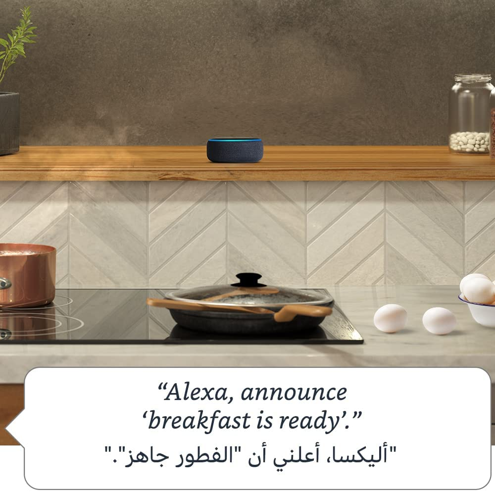 Echo Dot (3rd generation) | Smart speaker with Alexa (Arabic or English) | Charcoal