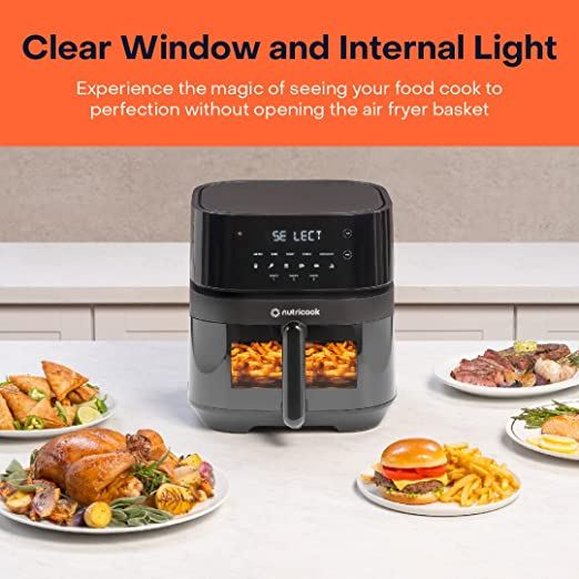 Nutricook Air Fryer 3 Vision with Clear Window and Internal Light, 5.7L, 1700 Watts