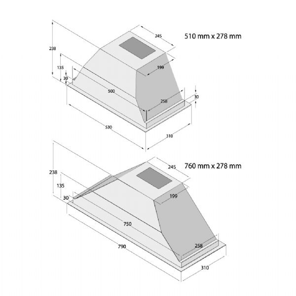 Silverline Hood 90cm 700m3/h Black Tempered Glass (copy)