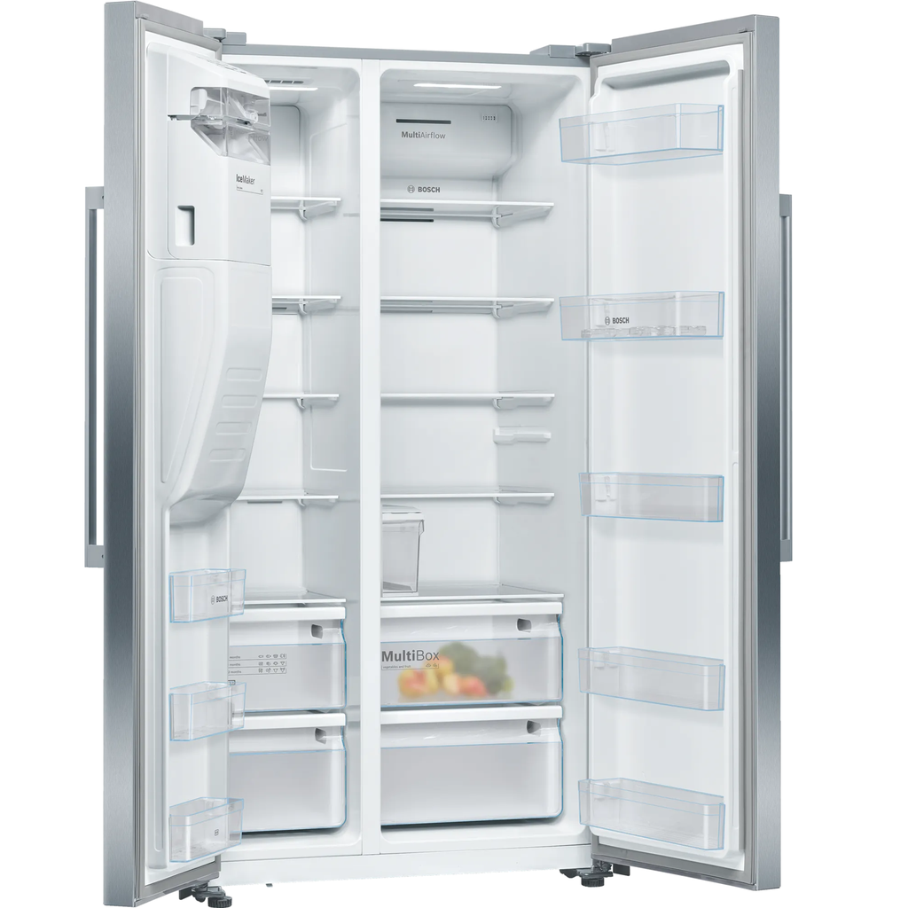 Bosch Side By Side Refrigerator 610Liter 90.8cm  Ice&Water Dispenser Stainless Steel