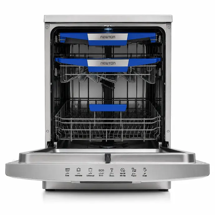 Door open Dishwasher 8Prog 3Basket Vortex SS Newton