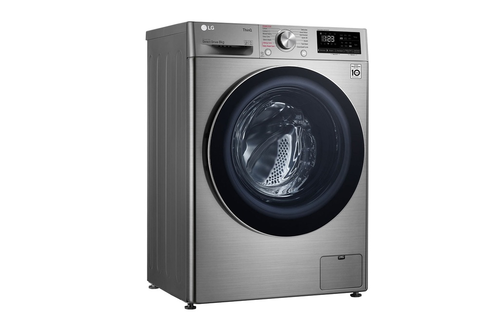 LG Washing Machine 8kg 1200rpm Steam Direct Drive ThinQ - Silver (NEW 0)