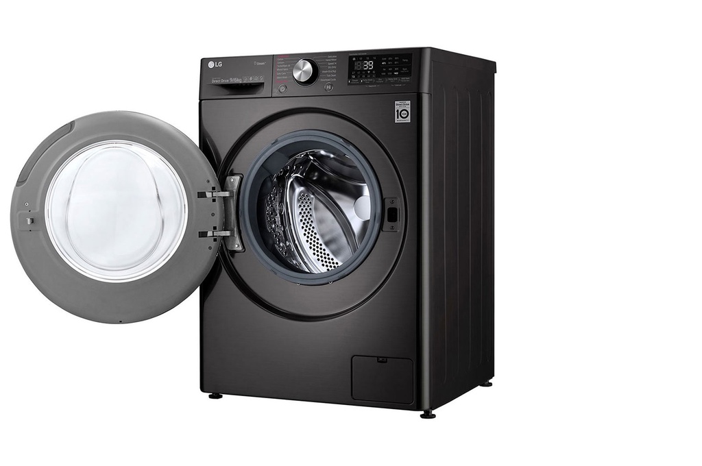 LG Washer Dryer 9/6kg Black Steel 16vat