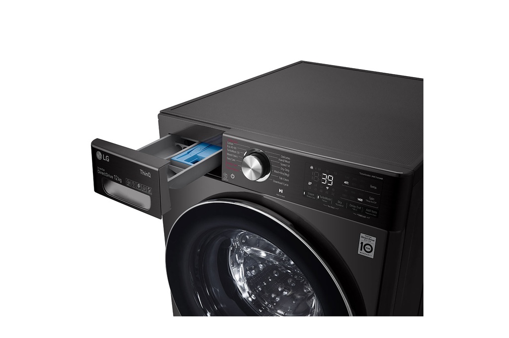 LG Washer Dryer 12/8kg Black Steel