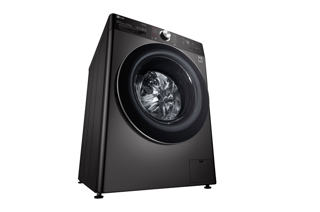 LG Washer Dryer 12/8kg Black Steel