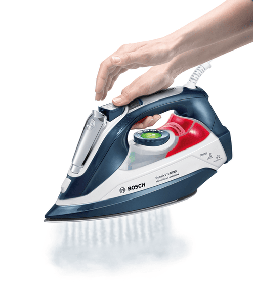 bosch steam iron 2800w shot of steam 200 gr/min white+black