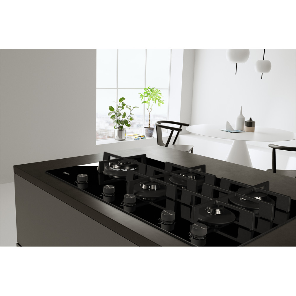 Whirlpool Gas Ceramic Hob 90cm Black