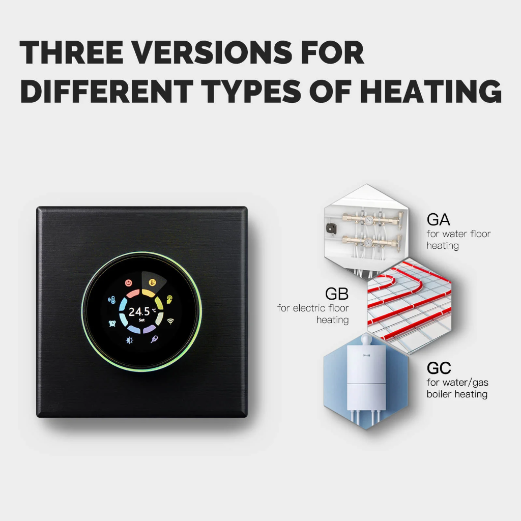 MOES Tuya Smart Thermostat WiFi Gas /Water Boiler Thermostat(With Internal Sensor) - Black