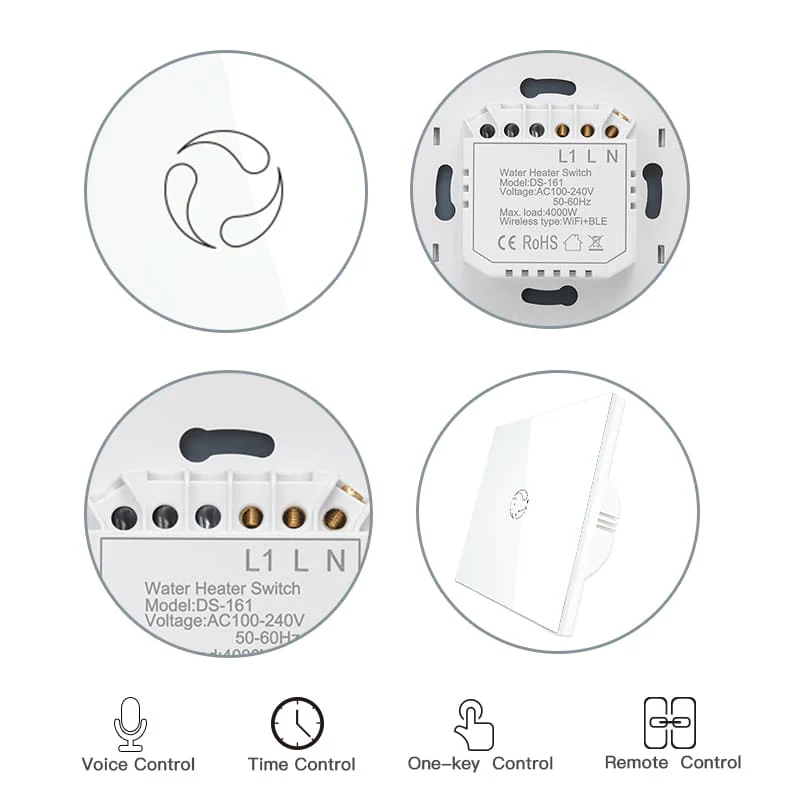 MOES WiFi boiler switch WiFi 20A EU - White