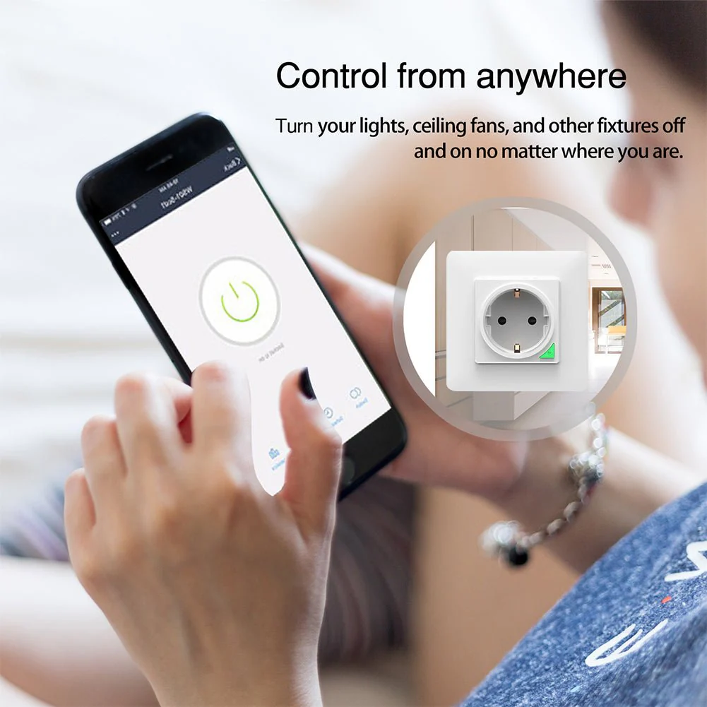 MOES Tuya Smart Wall Socket WiFi - White (WK-Y-EU-WH-MS) |