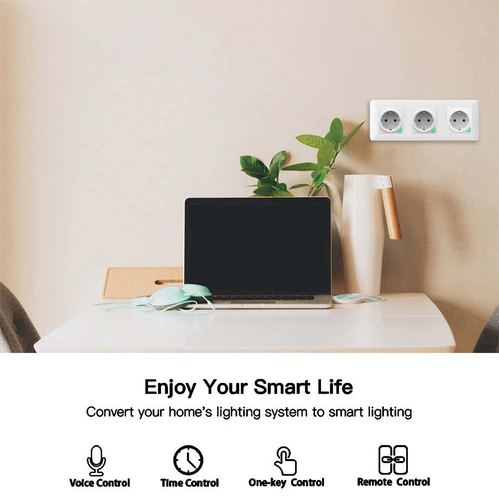MOES Tuya Smart Wall Socket WiFi - White (WK-Y-EU-WH-MS) |