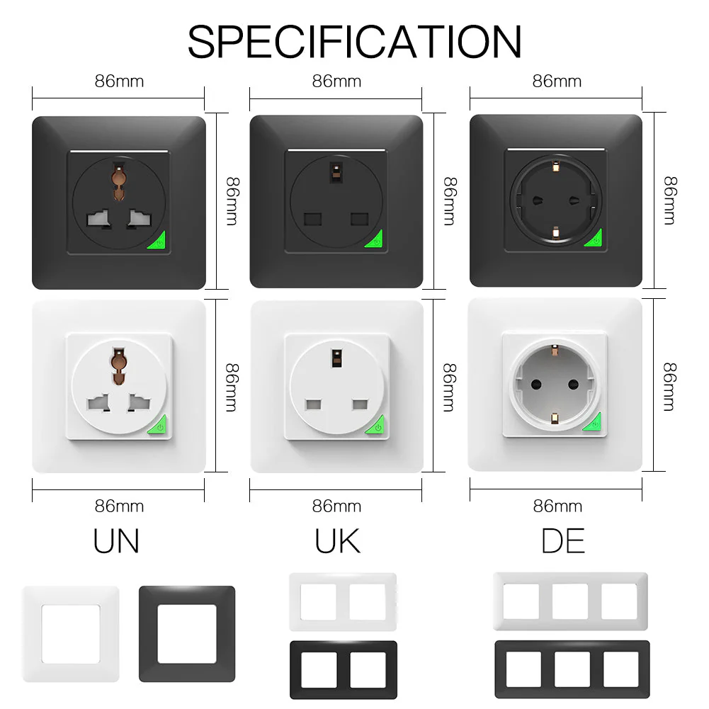 MOES Tuya Smart Wall Socket WiFi - White (WK-Y-EU-WH-MS) |
