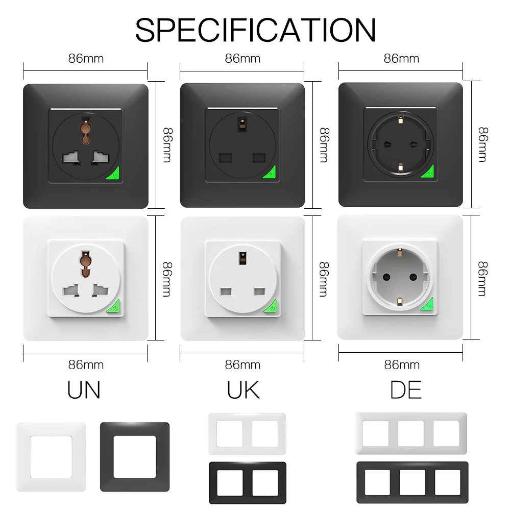 MOES Smart Wall Socket 
WK-Y-EU-WH-MS WiFi Socket; EU Type; White