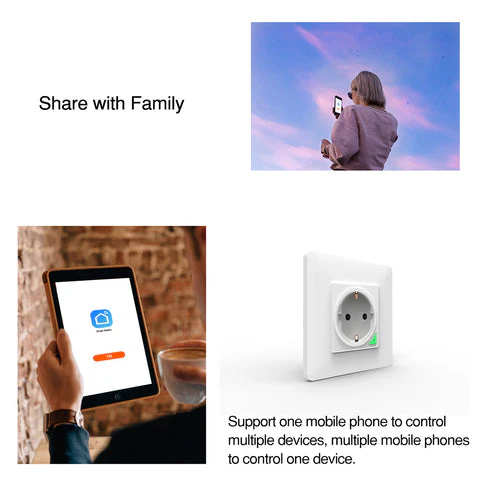 MOES Tuya Smart Wall Socket WiFi - White (WK-Y-EU-WH-MS) |