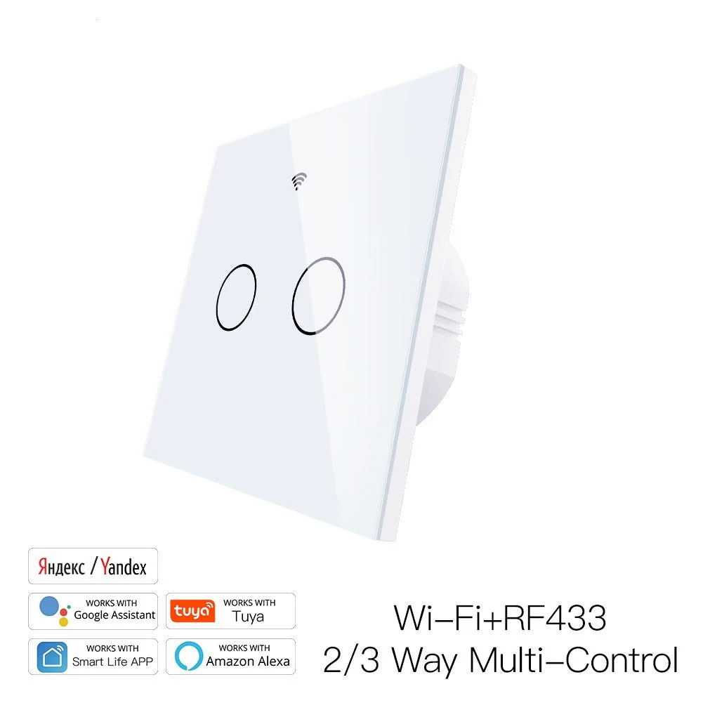 MOES Smart Switch WiFi+RF 2 Gang Switch - White