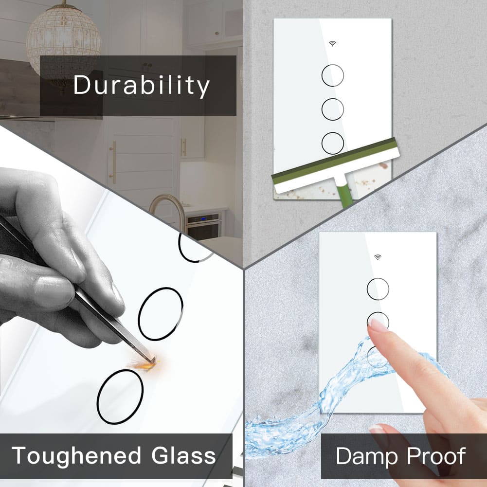 MOES Tuya Smart Switch  4 Gang  US - White (WRS-US4-WH-MS) WiFi+RF |