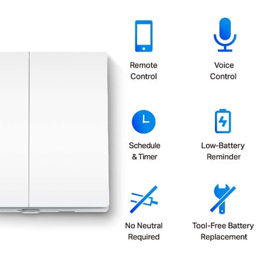 TP-Link Smart Light Switch 2 Gang 1 Way