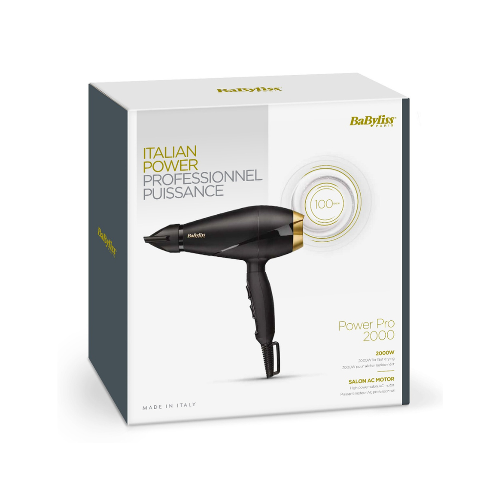 Babyliss Hair Dryer 2 Heat/Speed Settings 2000W- Black