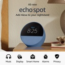 Amazon Echo Spot Smart Alarm Clock with Vibrant Sound with Alexa - Chalk (NEW)