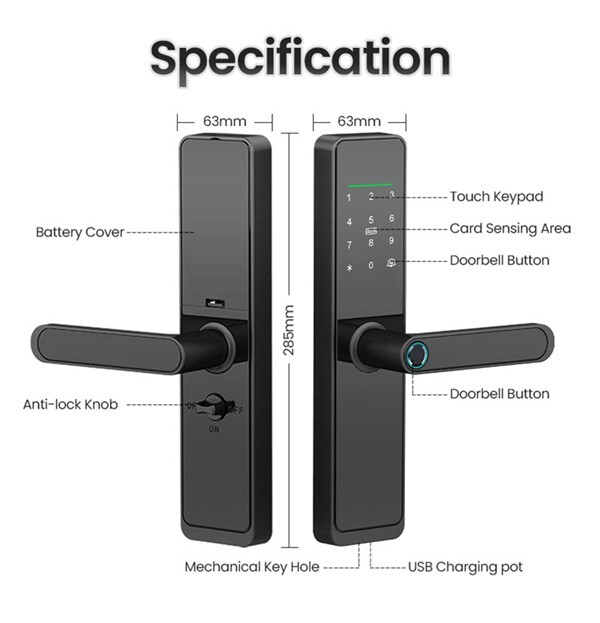 Automa 630 Tuya wifi Smart Lock  - Black (IP65) (NEW)