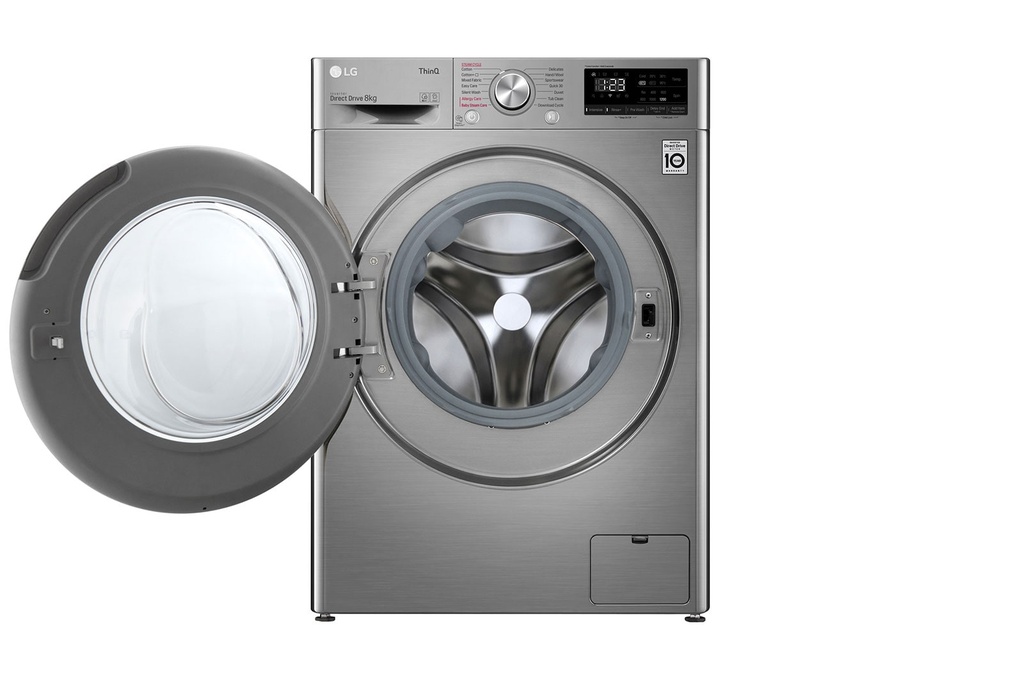 LG Washing Machine 8kg 1200rpm Steam Direct Drive ThinQ - Silver