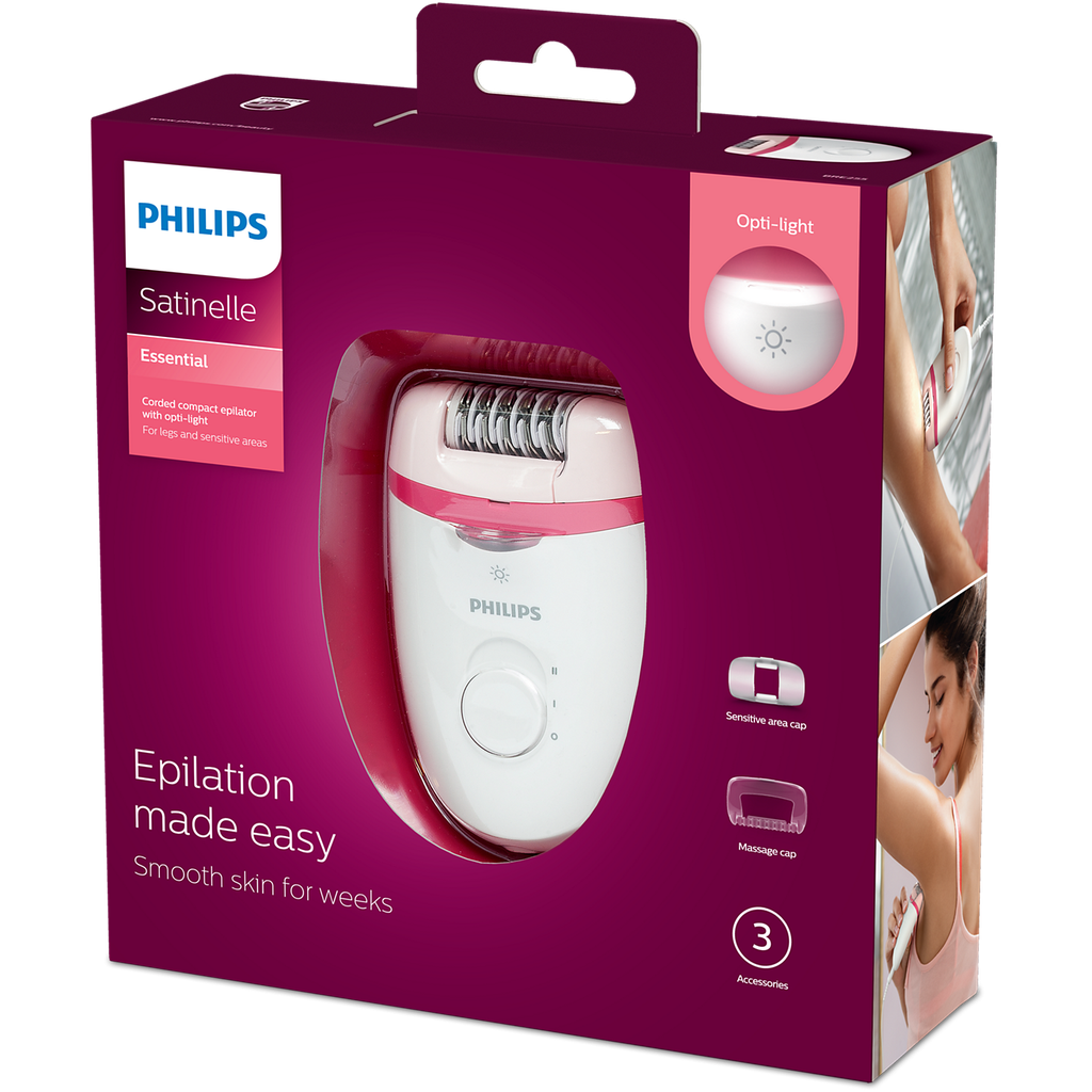 Philips Essential Corded Compact Epilator +3 Accessories (NEW)
