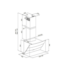 Silverline Hood 90cm 700m3/h Black Tempered Glass
