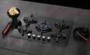 Silverline Hob Black Tempered Glass 90cm 5 burners