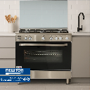 Gas Cooker 90cm with 2Fans 130Liters Cast Iron - Stainless Steel Mockup