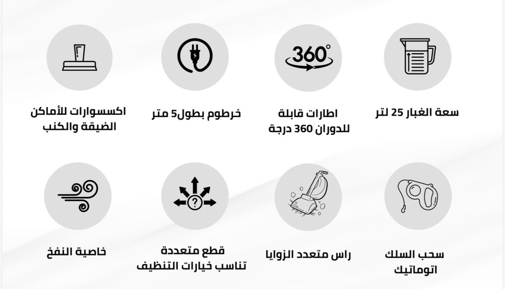 Tekmaz Drum Vacuum Cleaner 2200W - Black (VCM25)