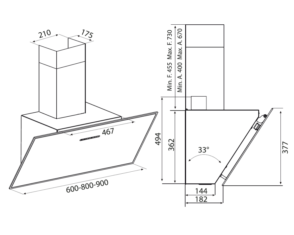 AirForce Hood 90cm Black (F203 800 TSL)
