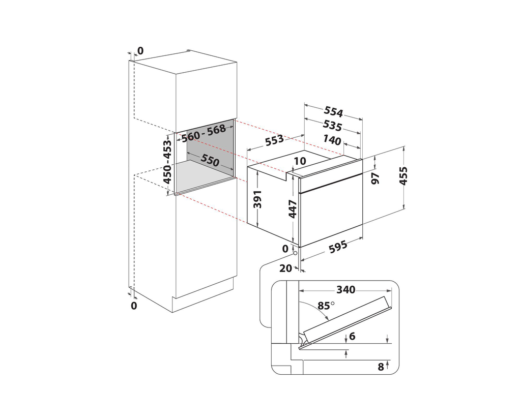 Whirlpool Built in Microwave Oven 40L iter - Black (WMW57DHMBUK)