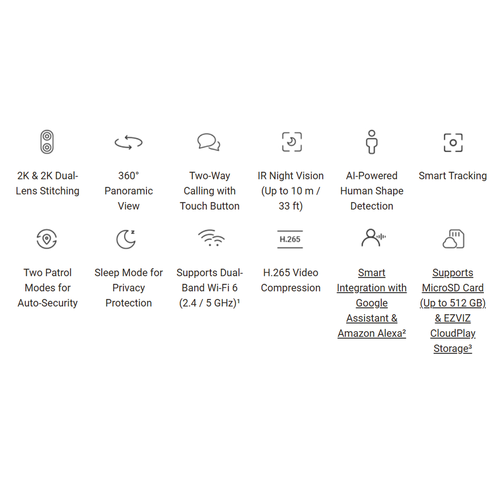 Ezviz C60p Dual Lens Camera (2K+2K) CS-C60p-R100-8H33WF(3,3MP) 