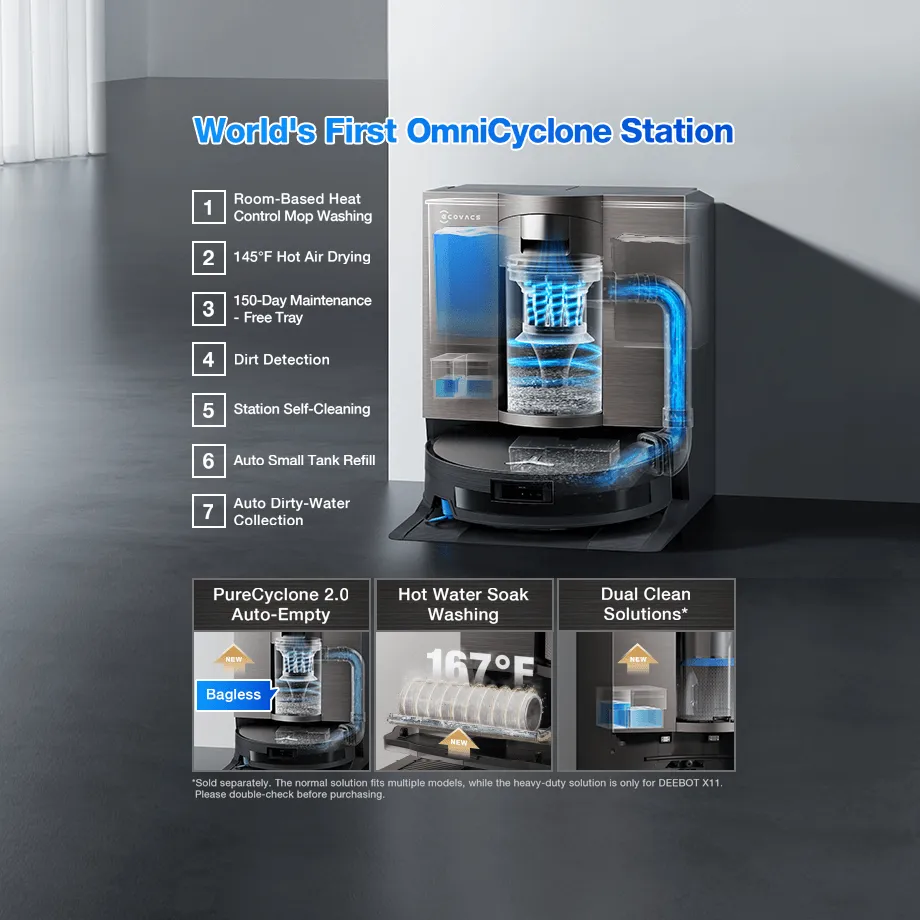 ECOVACS DEEBOT X11 OmniCyclone Robot Vacuum and Mop