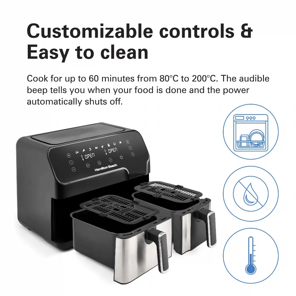hamilton beach dual size air fryer 8.5l