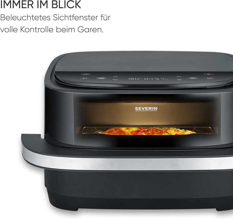 Severin 4L 2100W Multi-Function Air Fryer with Pizza Programs 