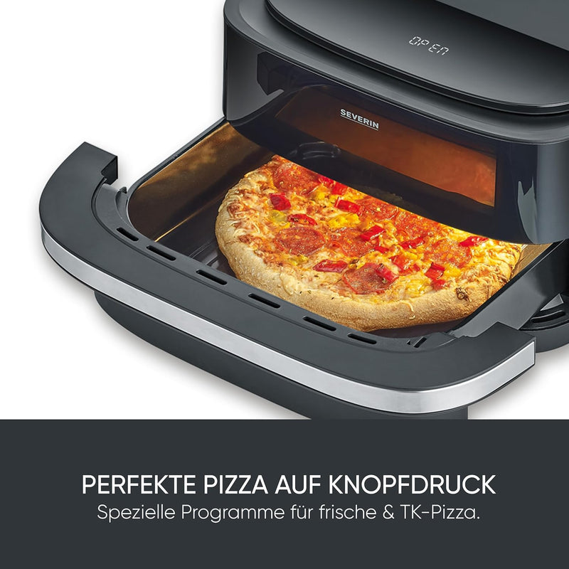 Severin 4L 2100W Multi-Function Air Fryer with Pizza Programs 
