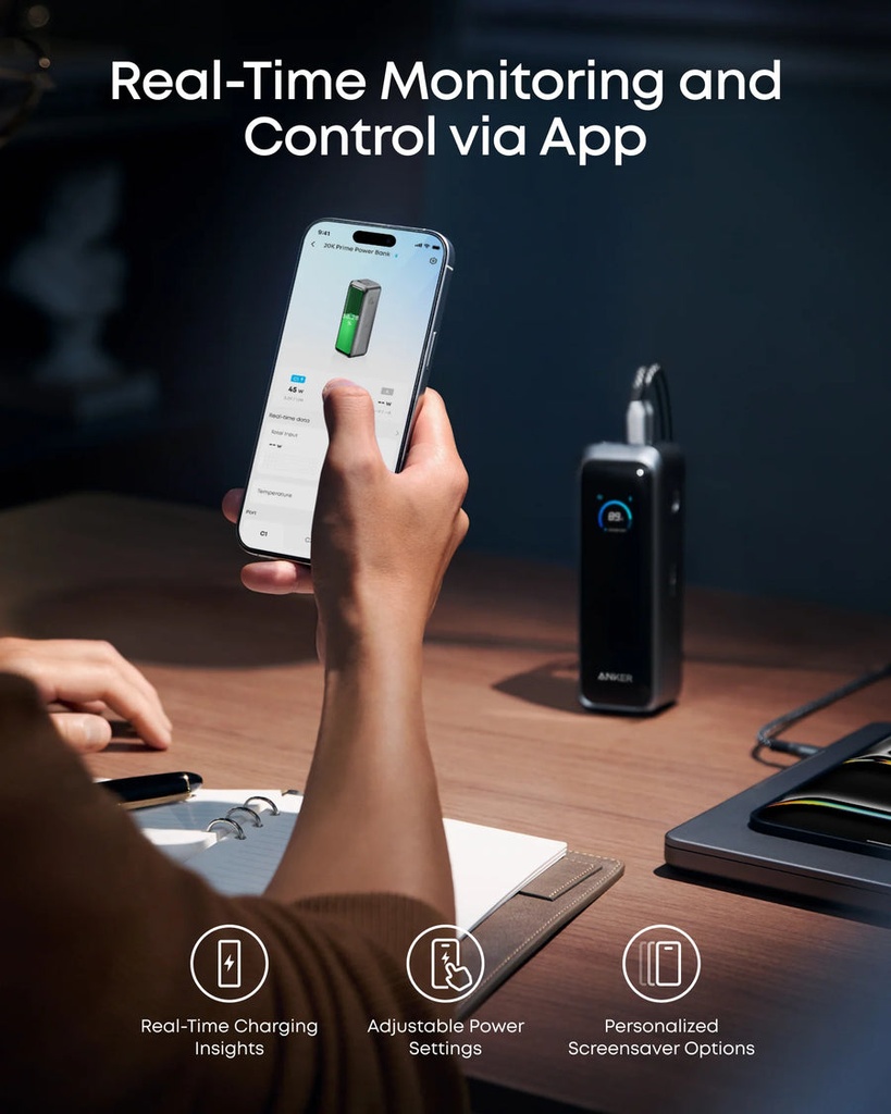 Anker Prime Power Bank (20K, 220W) - Black (A110BH11)