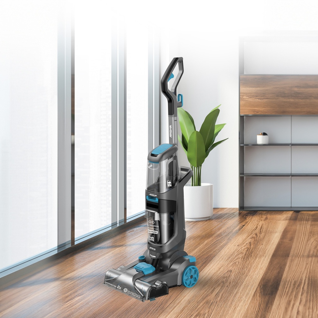 Arshia Carpet Washer – Advanced Scrubbing Brush – Dual Turbo 800W Power – 11 KPA Suction – 2.1 L Water Tank – Heat Force Technology for Fast Drying – Stain Tool with Hose – 6 m Power Cord