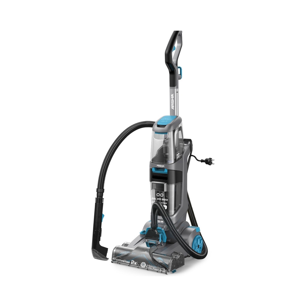 Arshia Carpet Washer – Advanced Scrubbing Brush – Dual Turbo 800W Power – 11 KPA Suction – 2.1 L Water Tank – Heat Force Technology for Fast Drying – Stain Tool with Hose – 6 m Power Cord