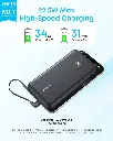 Anker Power Bank 20K 22.5W Bltin USB-C Cable Zolo - Black