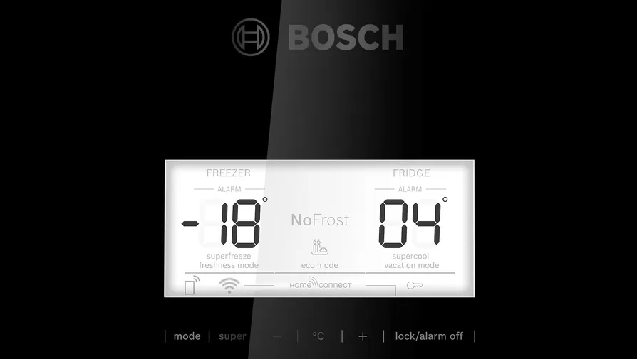 Bosch Refrigerator Serie6  combi Glass Door 193x70cm Black