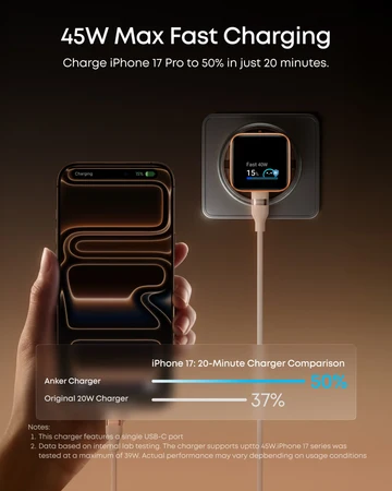Anker Nano Charger 45W Smart Display (A121DGO1)