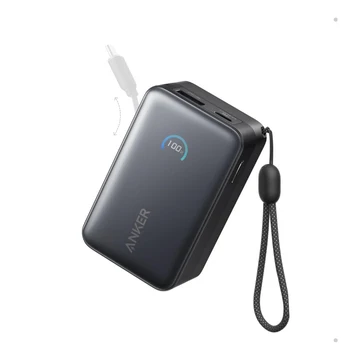 Anker Nano Power Bank 10K 45W Retractable USB-C Cable - Black