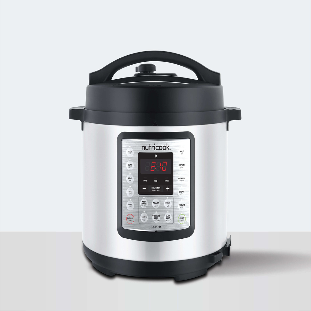 Nutricook Smart Pot 1000W 9in1 Electric Pressure Cooker 6 Liters 14Programs Brushed Stainless Steel/Black