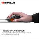 FanTech Gaming Mouse With Colored LED Lights Black