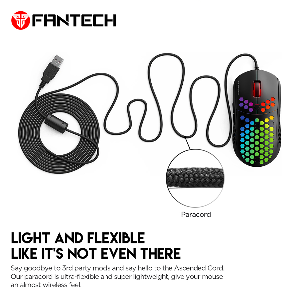 FanTech Gaming Mouse With Colored LED Lights Black